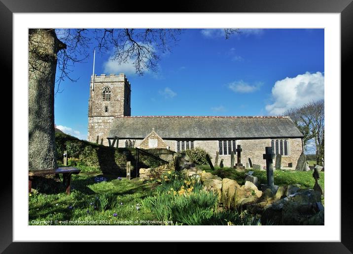 St Sampson's Church, Golant, Cornwall. Framed Mounted Print by Neil Mottershead