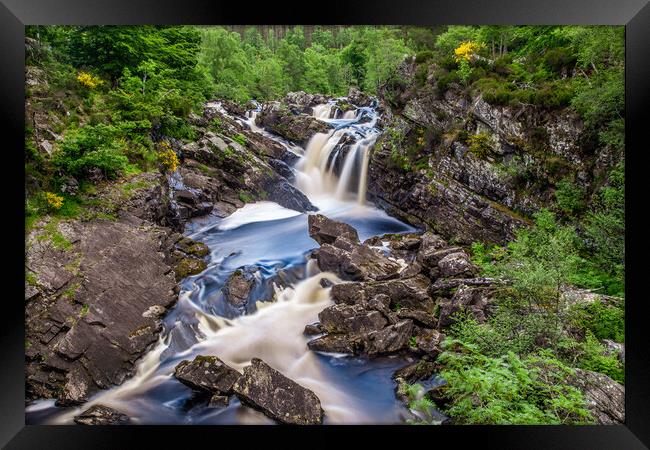 Rogie Falls in the Scottish Highlands  Framed Print by John Frid