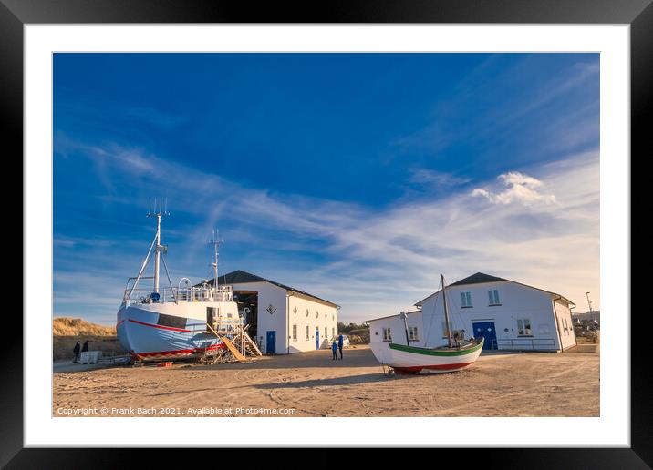 Slettestrand cutter fishing vessel for traditional fishery at th Framed Mounted Print by Frank Bach
