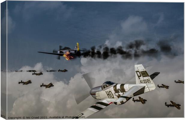 Classic WW2 Air Battle Canvas Print by Nic Croad
