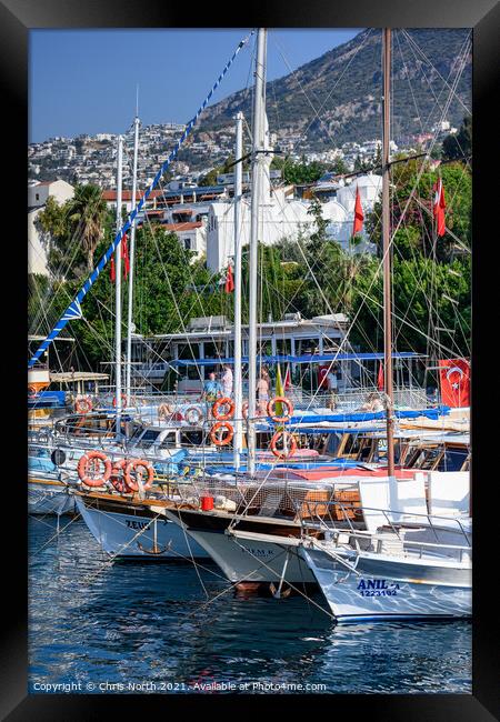 Kalkan harbour, Turkey. Framed Print by Chris North