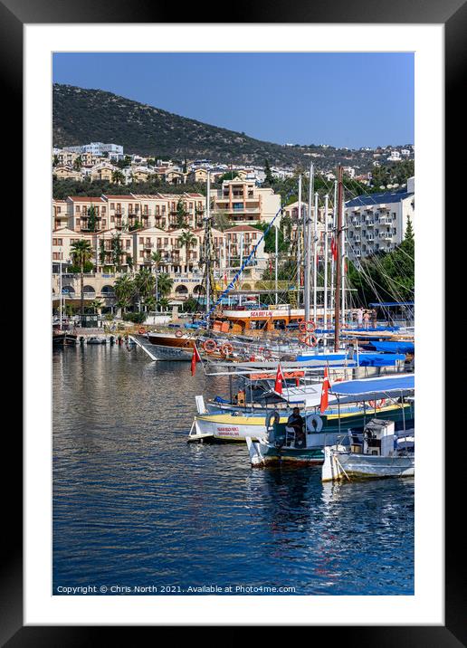 The Harbour at Kalkan, Turkey. Framed Mounted Print by Chris North