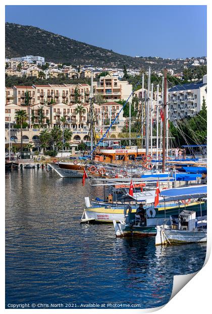 The Harbour at Kalkan, Turkey. Print by Chris North