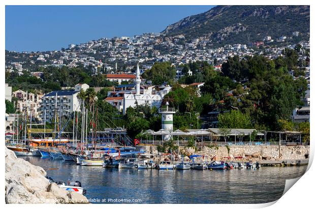 The harbour village at Kalkan, Turkey. Print by Chris North