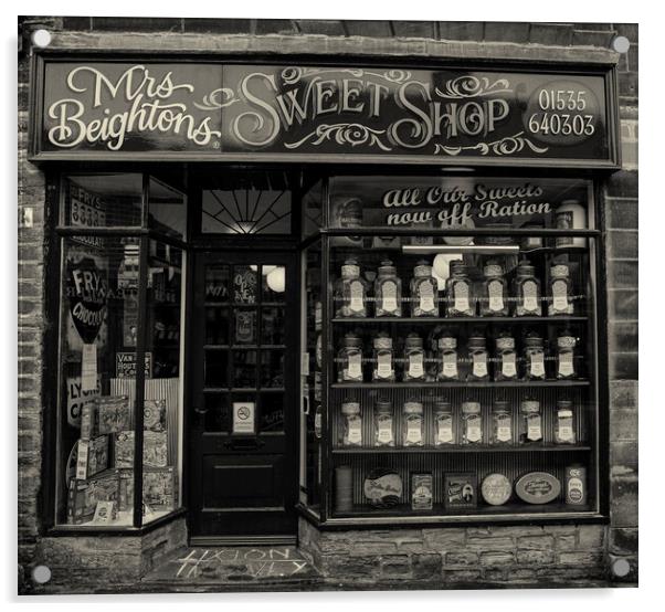 old sweet shop haworth  Acrylic by simon sugden