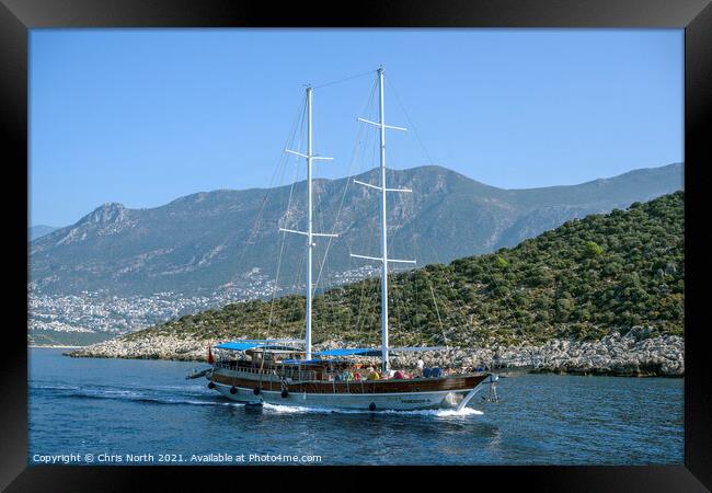 Traditional Gulet, Kalkan, turkey Framed Print by Chris North