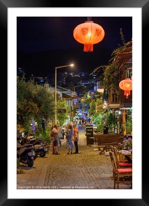 Kalkan by night, Turkey. Framed Mounted Print by Chris North