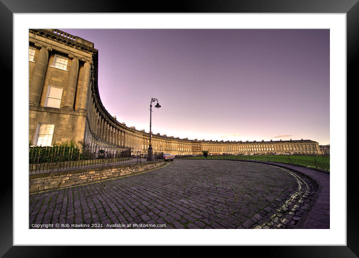 Bath Royal Crescent Framed Mounted Print by Rob Hawkins