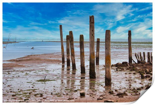 blue beach Print by  Bullysoft