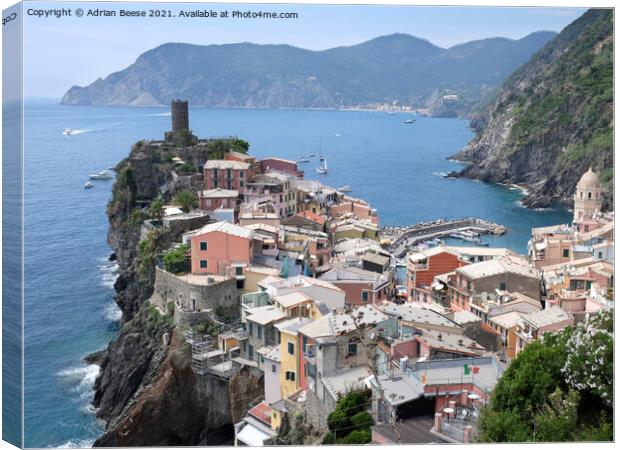 Monterosso al Mare one of the Cinque Terra villages Canvas Print by Adrian Beese
