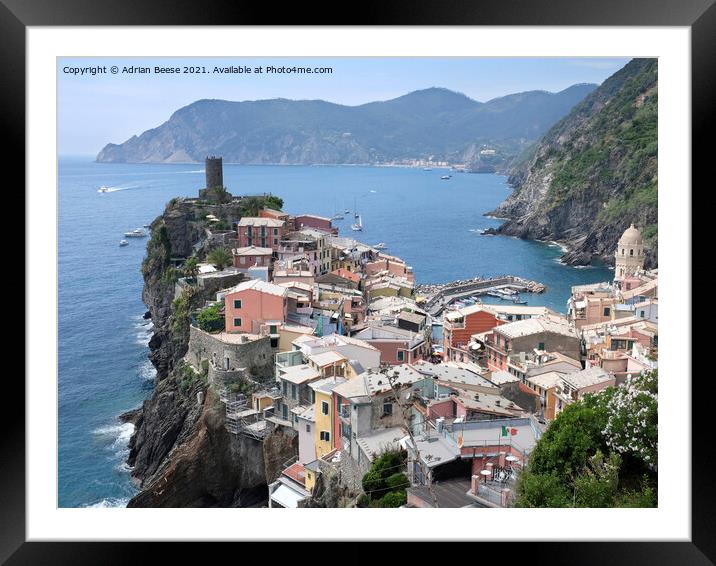 Monterosso al Mare one of the Cinque Terra villages Framed Mounted Print by Adrian Beese
