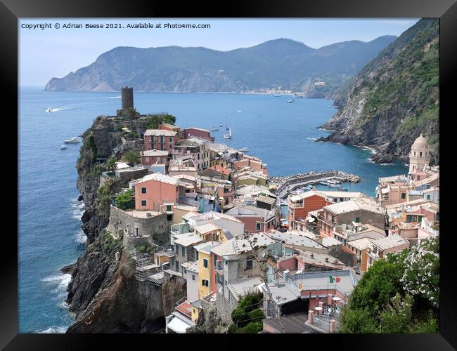 Monterosso al Mare one of the Cinque Terra villages Framed Print by Adrian Beese