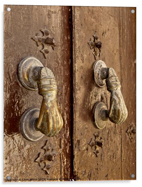 Old Spanish door knocker. Acrylic by Chris North