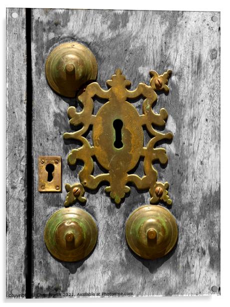 Old Spanish door knocker. Acrylic by Chris North