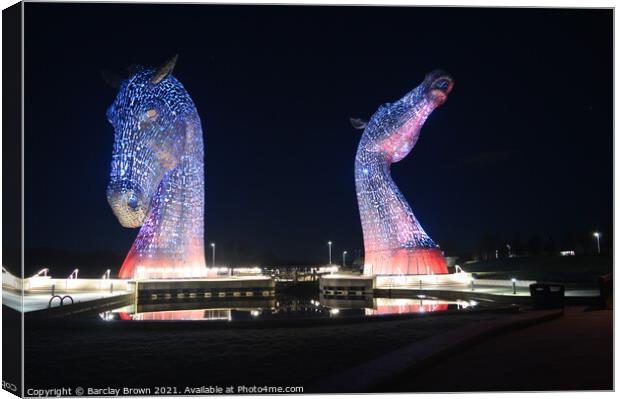 The Kelpies Canvas Print by Barclay Brown