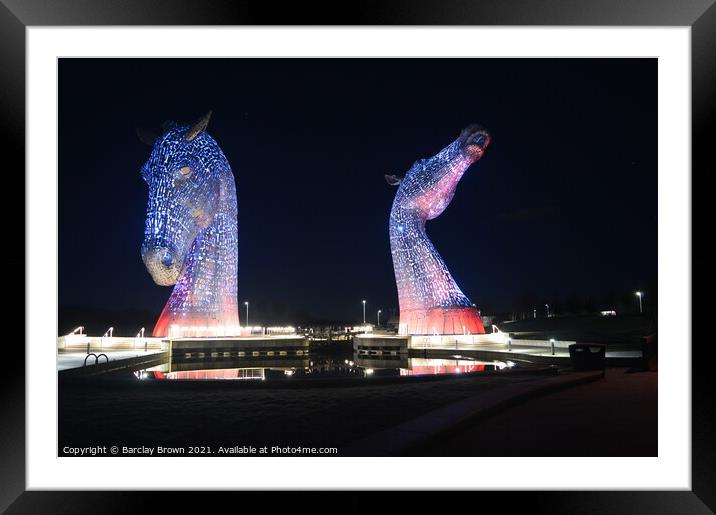 The Kelpies Framed Mounted Print by Barclay Brown