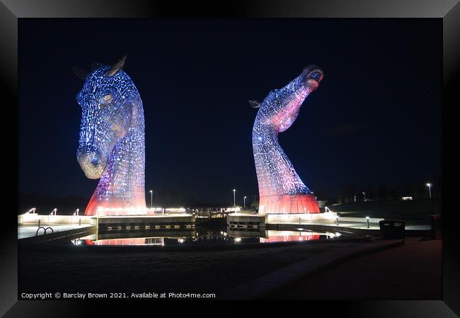 The Kelpies Framed Print by Barclay Brown