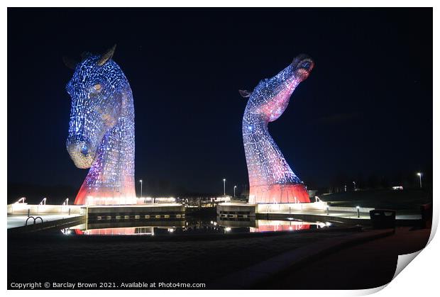 The Kelpies Print by Barclay Brown