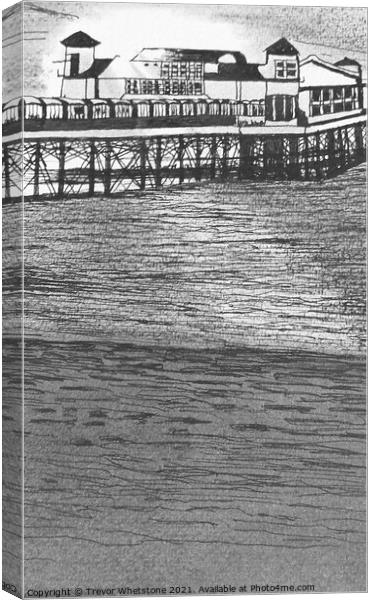 Weston-Super-Mare Pier. Black & White Canvas Print by Trevor Whetstone
