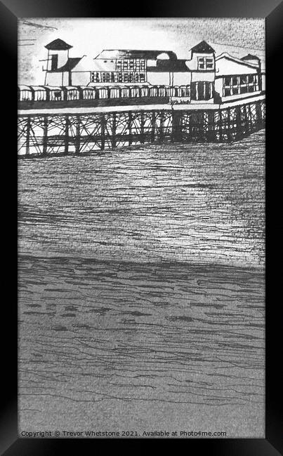 Weston-Super-Mare Pier. Black & White Framed Print by Trevor Whetstone