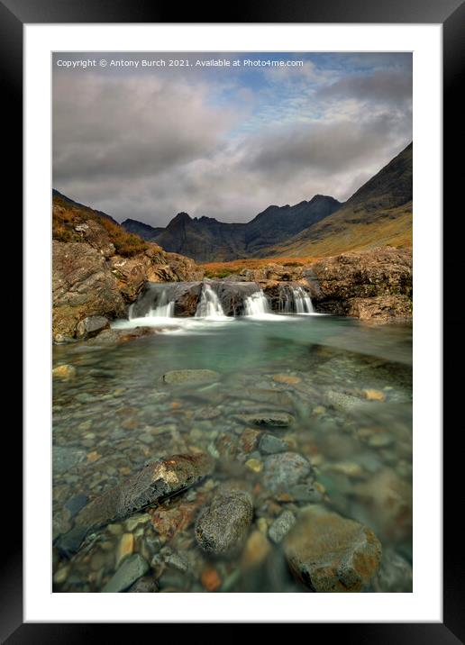 Fairy Pools Glenbrittle Framed Mounted Print by Antony Burch
