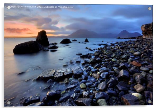 Elgol Sunset Blues Acrylic by Antony Burch