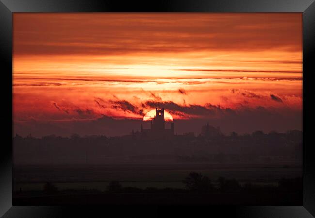 Dawn over Ely, 23rd February 2021 Framed Print by Andrew Sharpe