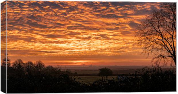 Dawn over Ely, 23rd February 2021 Canvas Print by Andrew Sharpe