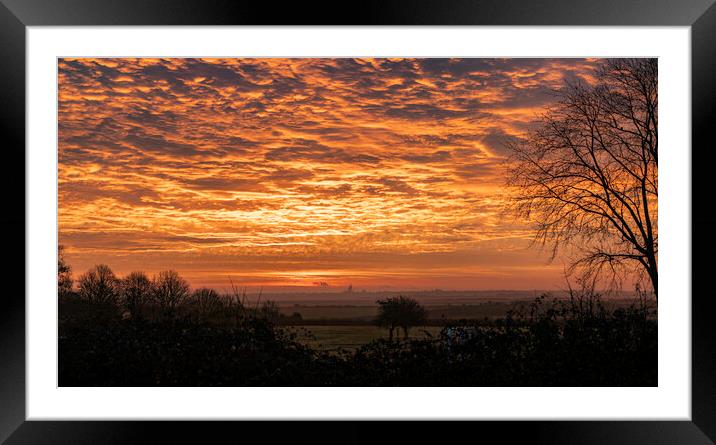 Dawn over Ely, 23rd February 2021 Framed Mounted Print by Andrew Sharpe