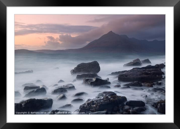 Ethereal Sunset on the Black Cuillin Framed Mounted Print by Barbara Jones