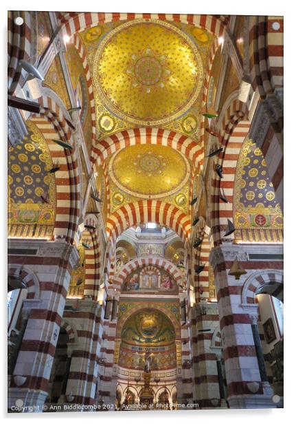 Inside the Notre Dame de la Garde Acrylic by Ann Biddlecombe