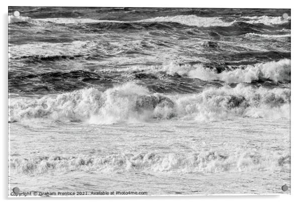 Storm Waves - Monochrome Acrylic by Graham Prentice