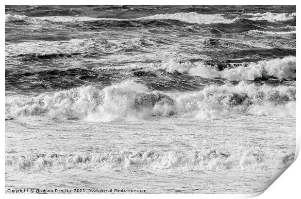 Storm Waves - Monochrome Print by Graham Prentice