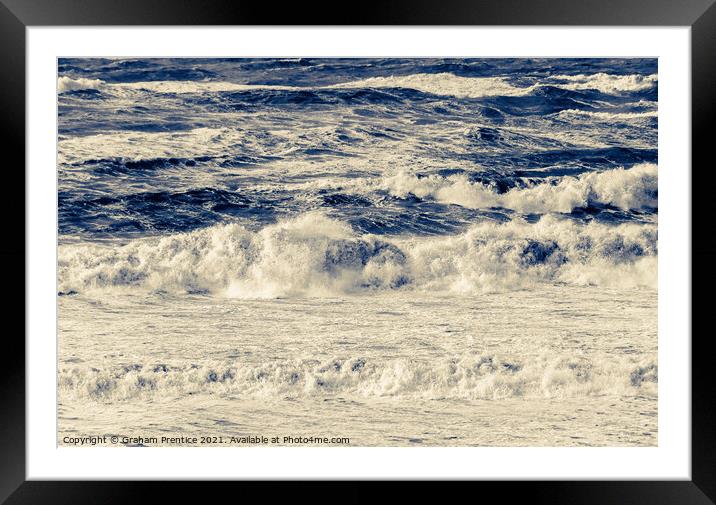 Storm Waves - Toned Framed Mounted Print by Graham Prentice
