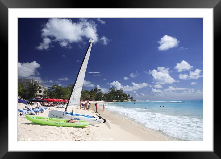 Dover beach, Southern Barbados, Caribbean Framed Mounted Print by Geraint Tellem ARPS