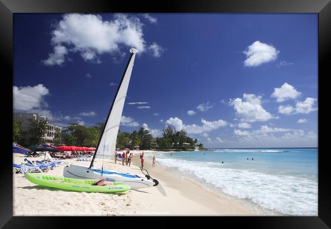 Dover beach, Southern Barbados, Caribbean Framed Print by Geraint Tellem ARPS