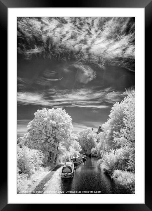 The Canal At Shipton-on-Cherwell In Infrared Framed Mounted Print by Peter Greenway