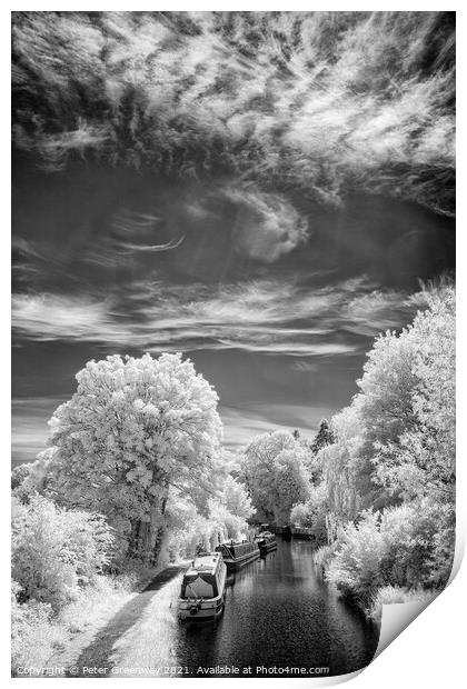The Canal At Shipton-on-Cherwell In Infrared Print by Peter Greenway