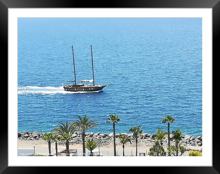 Sail on by gran canaria  Framed Mounted Print by Martin Foster
