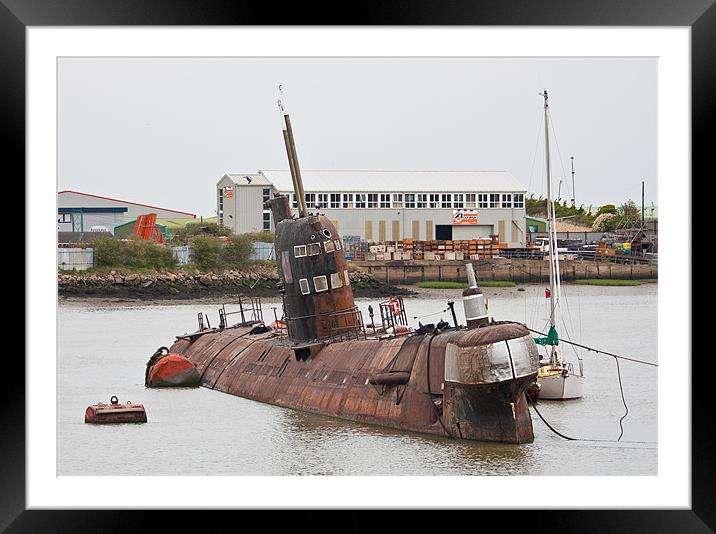 Russian Submarine in River Medway Framed Mounted Print by Dawn O'Connor