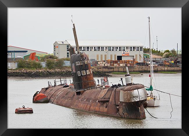 Russian Submarine in River Medway Framed Print by Dawn O'Connor