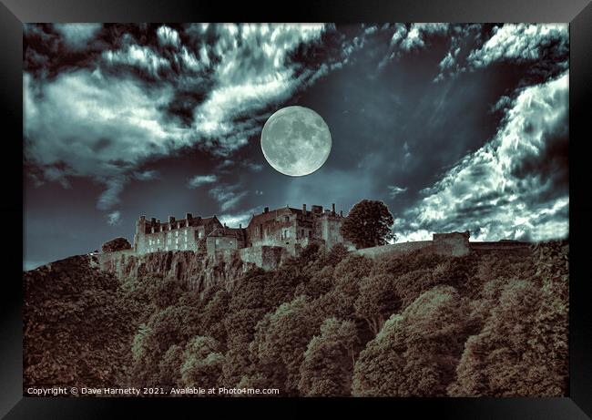  Stirling Castle-Moonlight Framed Print by Dave Harnetty