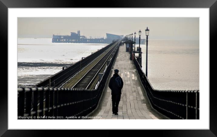 Heading down the Southend Pier Framed Mounted Print by Richard Perks