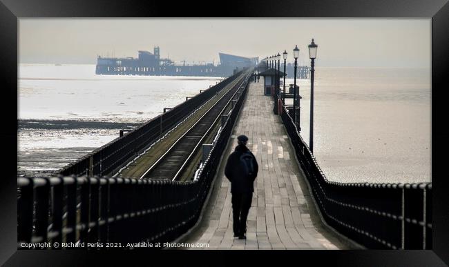 Heading down the Southend Pier Framed Print by Richard Perks