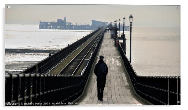 Heading down the Southend Pier Acrylic by Richard Perks