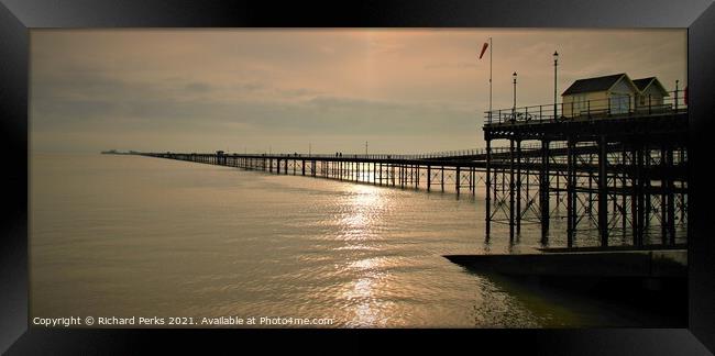 Southend Pier at Midday Haze Framed Print by Richard Perks