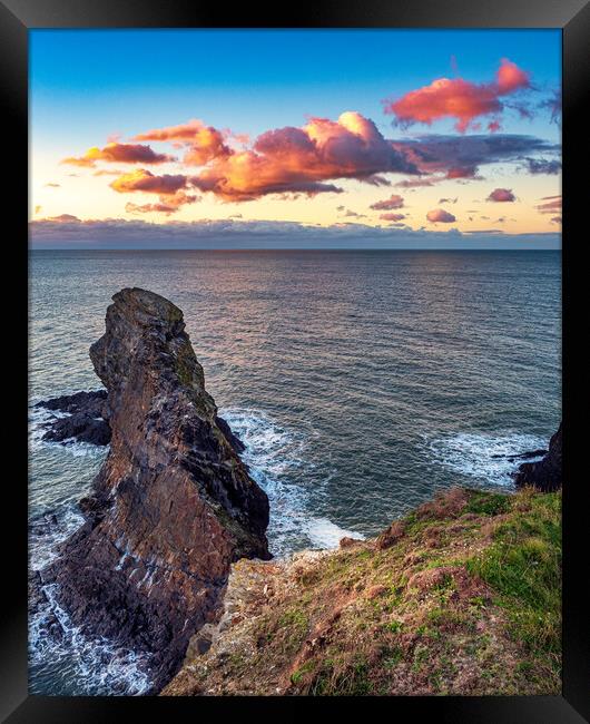 Ceibwr Sunset, Pembrokeshire, Wales, UK Framed Print by Mark Llewellyn