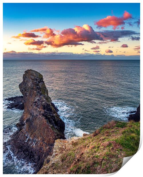 Ceibwr Sunset, Pembrokeshire, Wales, UK Print by Mark Llewellyn