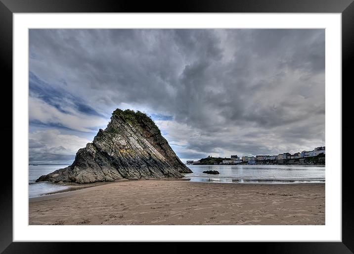 Goscar Rock, Tenby Framed Mounted Print by Steve Purnell