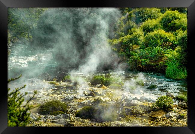 Hot Mud Springs, Rotorua, New Zealand Framed Print by Mark Llewellyn